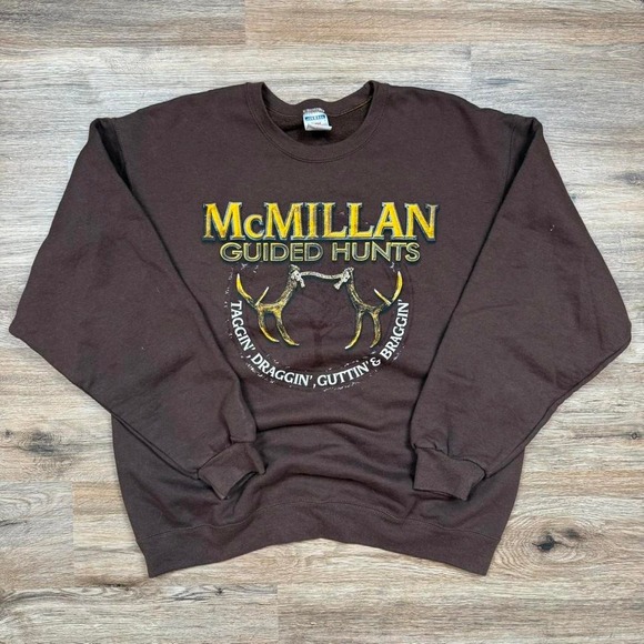 Vintage McMillan guided hunts nature fleece lined‎ crewneck - Picture 1 of 5